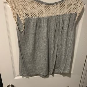 Gap top. Worn twice. Grey and Lace color